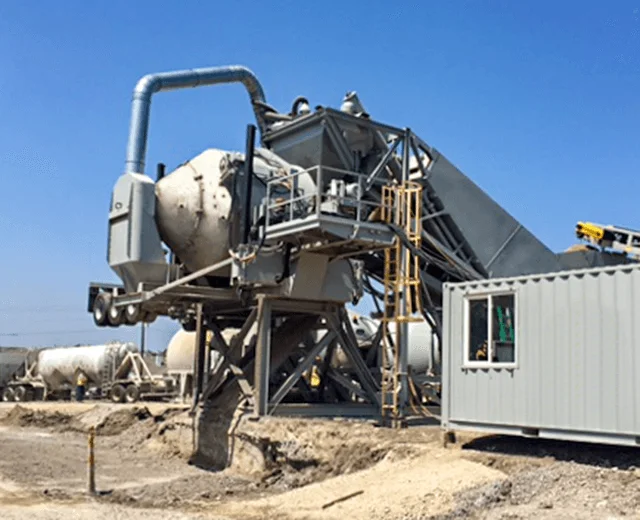 RexCon Mobile 12 SE-CM central mix concrete batch plant on site